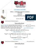 Topic 1. Introduction To Control Systems Design