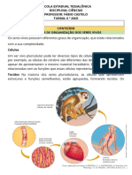 Tema 7 - Os Níveis de Organização Dos Seres Vivos