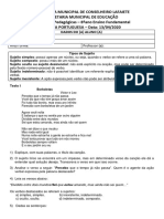 Ensino Fundamental 8º Ano Língua Portuguesa 13 A 17 de Abril