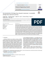 Up-Concentration of Nitrogen From Domestic Wastewater A Sustainable