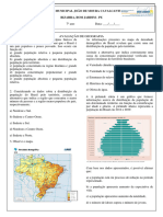 Avaliação de Geografia II 7ano