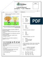 Avaliação de Inglês 2º Bim (7º Ano)