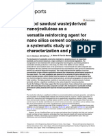 Wood Sawdust Wastederived Nanocellulose As A Versatile Reinforcing Agent For Nano Silica Cement Composites A Systematic Study On Its Characterization and Performancescientific Reports