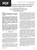 Analysis of Difficulties of PPL FKIP UIR Students in Implementing The Independent Curriculum