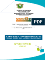 Rapport Provisoire: Plan Cadre de Gestion Environnementale Et Sociale (Pcges) Dans La Region Du Bounkani