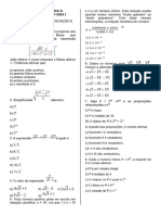 Exercícios Sobre Potenciação e Radiciação - Preparatório para o Classificatório Ifpi 2024.1