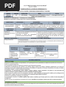 SESION DE APRENDIZAJE #2 4to Convivencia Democrática y Valores