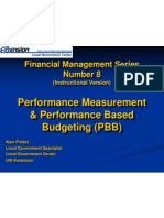 Financial Management Series Number 8: Performance Measurement & Performance Based Budgeting (PBB)