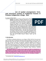 An Investigation of Spatial Arrangement, Form, and Structural System of Traditional Houses in Pedawa Indigenous Village - Bali