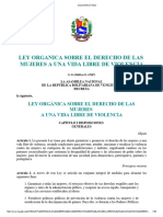 Ley Org Derecho Mujeres Vida Libre de Violencia