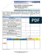 Problem Formulation Rubric