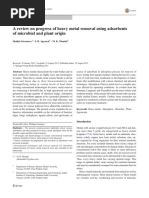 A Review On Progress of Heavy Metal Removal Using Adsorbents of Microbial and Plant Origin