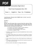 Form 4 English A Exam 2021