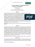 Absorcion de Los Nutrientes y Crecimiento de La Vainilla (Vanilla Planifolia)