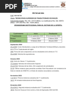 IES Tafí Del Valle - Propuesta Institucional de Cronograma Institucional para El Dictado de TS en Tra