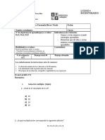 Prueba Matematica Operaciones Básicas.