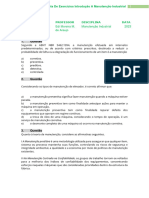 Lista 01 Introdução A Manutenção Industrial