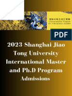 2023-Shanghai Jiao Tong University International Master and PH.D Program Admissions