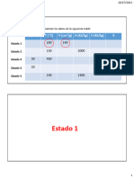 Estado 1: P (Bar) T (°C) V (CM /G) H (KJ/KG) U (KJ/KG) X