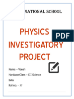 Physics Investigatory Project Vansh H