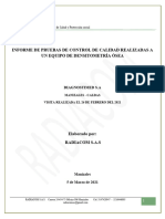 Informe Control de Calidad - Densitómetro Óseo - Centro Radiologico Campo Elias Castillo