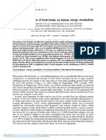 Effect of The Pattern of Food Intake On Human Energy Metabolism