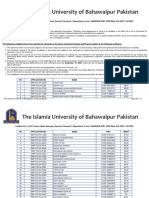 1st Merit List LLB 5 Years Under Semester System Group A Department of Law BAHAWALPUR BWP Merit Fall 2023 Fall 2023