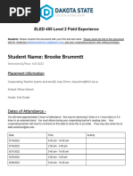 Brooke Brummett Ol Eled 455 Field Experience Documentation