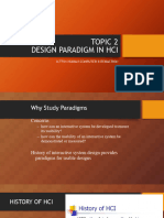 Topic 2 - Design Paradigm in Hci