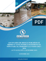 Escenario de Riesgo Por Deficit Hidrico Ante Posible Fenomeno El Nino para El Periodo Lluvioso 2023 2024 Actualizacion A Setiembre 2023