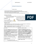 Learning Unit 3: Recounting Past Experiences Objectives:: Listening and Speaking