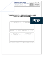 Procedimiento de Instalación de Apoyos de Neopreno