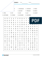 Days and Months Wordsearch Sopa de Letras