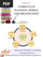 Unit Ii Curriculum Planning, Design, and Organization