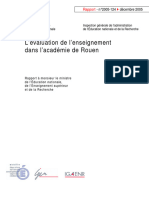 L'évaluation de L'enseignement Dans L'académie de Rouen