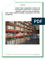 Unit - III STORES & WAREHOUSING - 092540