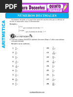 Conocemos Los Numeros Decimales para Quinto de Primaria