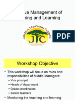 Effective Management of Teaching and Learning