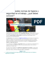 Principales Normas de Higiene y Seguridad en El Trabajoprimero Basico