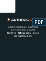 Cómo Cambiar - Pastillas de Freno de La Parte Trasera - BMW E36 - Guía de Sustitución