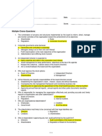 Quiz 1 Corporate Governance