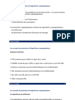 Les Concepts de Protocoles Et D'algorithmes Cryptographiques