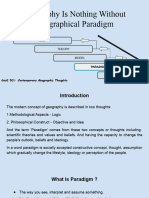 Geography Is Nothing Without Geographical Paradigm