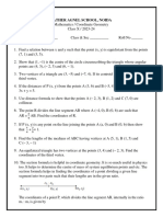 Class 10 Coordinate Geometry WKSHT