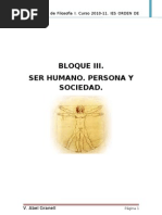 Bloque III Ser Humano, Persona y Sociedad