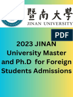 2023-JINAN University Master and PH.D For Foreign Students Admissions