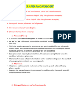 Phonetics and Phonology