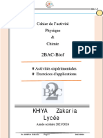 Cahier de L'activité Chimie Et Physique S1 (2BAC-F)