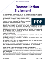 Bank Reconciliation Statement