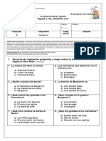 1° Lenguaje Evaluación Libro Igual A Mi, Distinto A Ti (28 de Agosto) Completa